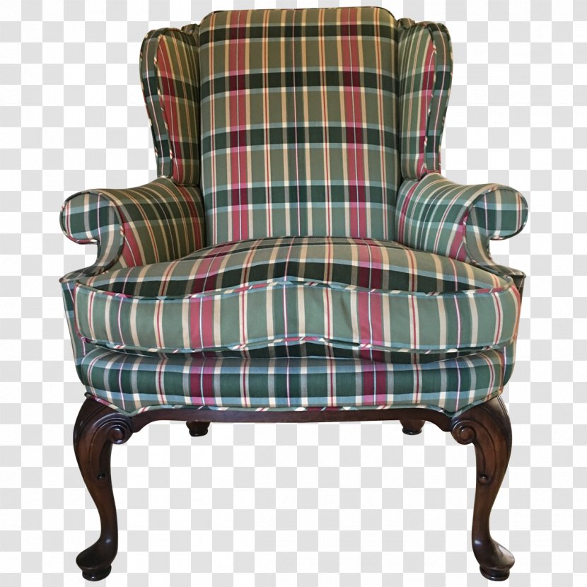 Club Chair Loveseat Tartan Armrest - Queen Anne Style Furniture Transparent PNG