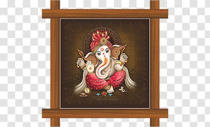 Ganesha Painting Indian Art Mural - Picture Frames Transparent PNG