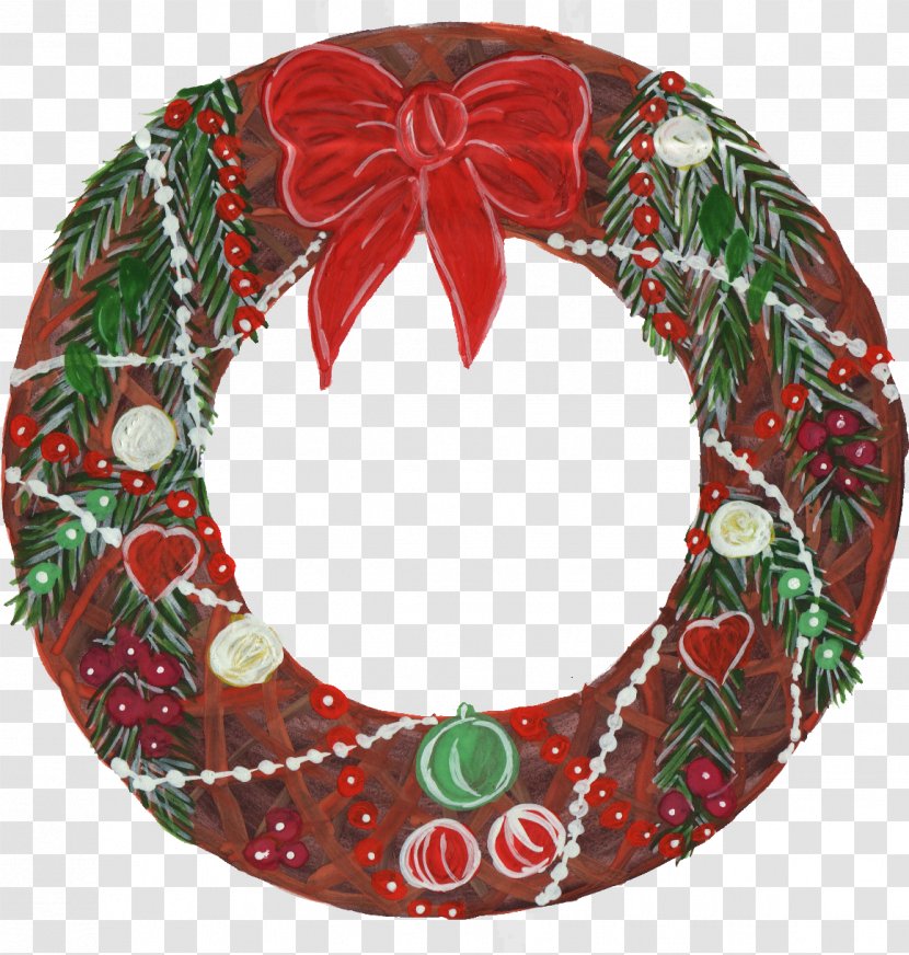 Wreath Christmas Ornament Decoration Candy Cane - Crown Transparent PNG
