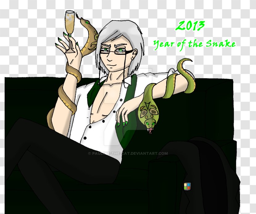 Fiction Cartoon Black Hair Human Behavior - Tree - Year Of The Snake Transparent PNG