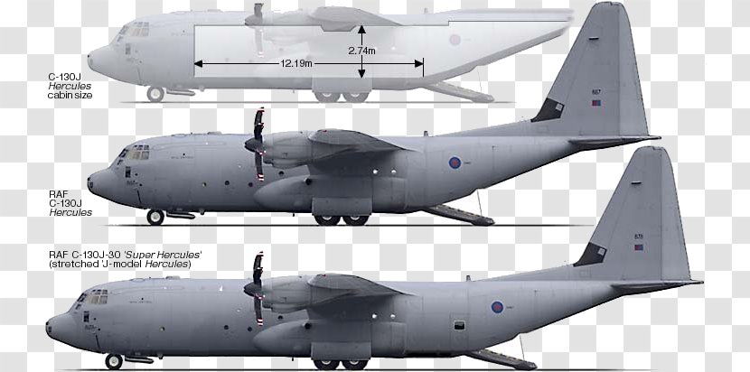Lockheed C-130 Hercules Martin C-130J Super Airplane Aircraft AC-130 - Airline Transparent PNG