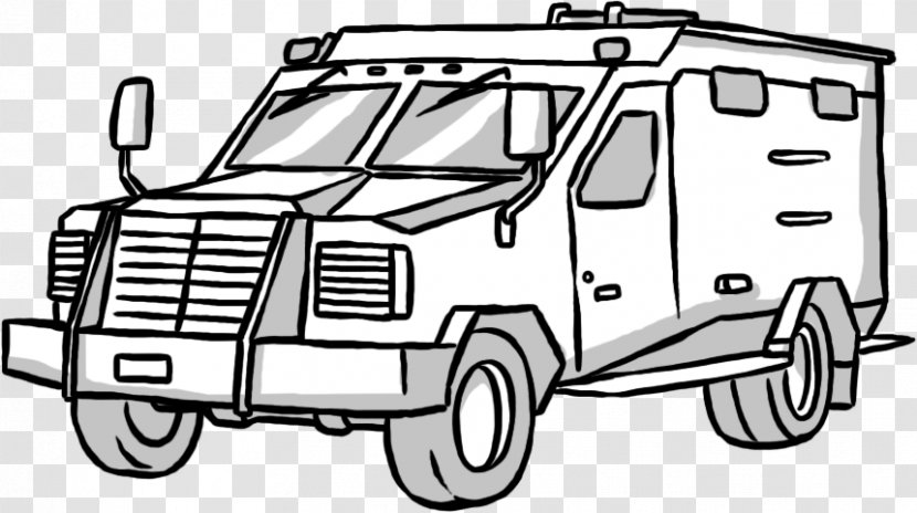 Hummer Humvee Car Jeep - Black And White - Hand-painted Transparent PNG