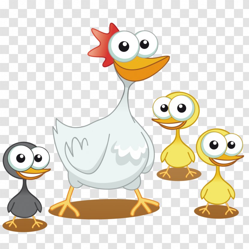Painting Illustration - Ducks Geese And Swans - Mother Duck Under Transparent PNG
