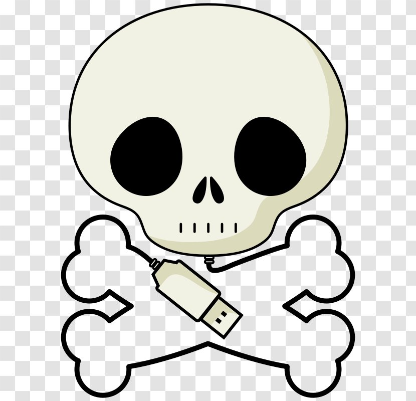 Skull And Bones Crossbones Clip Art - Human Skeleton - Grey Cartoon Transparent PNG