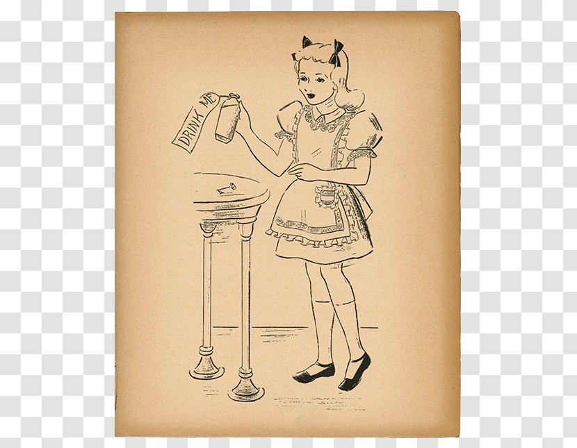 Paper Character Cartoon Sketch - Drawing - Tenniel Illustrations For Carroll's Alice In Wonde Transparent PNG