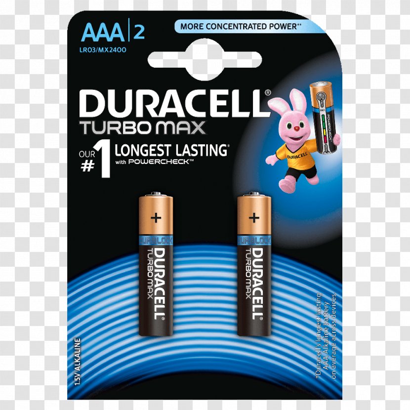 Electronics Accessory Duracell Turbo Max Ince Pil 2'li Aaa 9V 1 P Alkaline Battery AAA Electric - 9v Transparent PNG