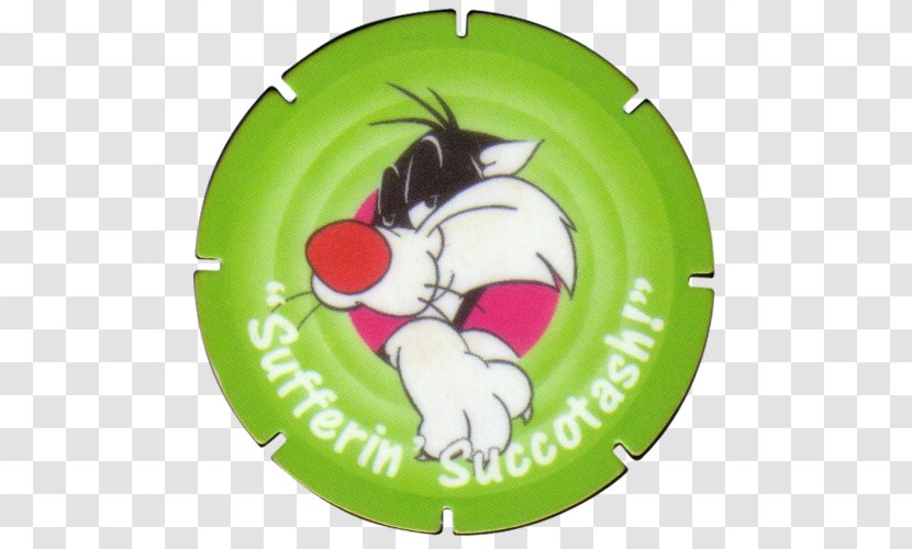 Sylvester Succotash Bugs Bunny Milk Caps Tazos - Christmas Ornament - Looney Tunes Transparent PNG