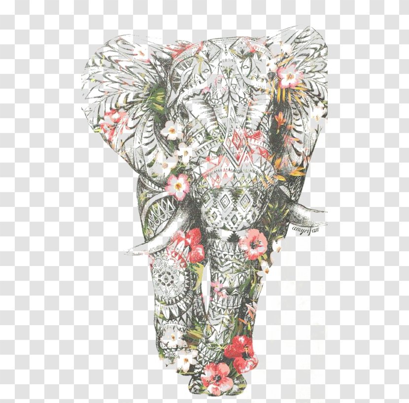 Elephant Pattern - Flowerpot - Mobile Phones Transparent PNG
