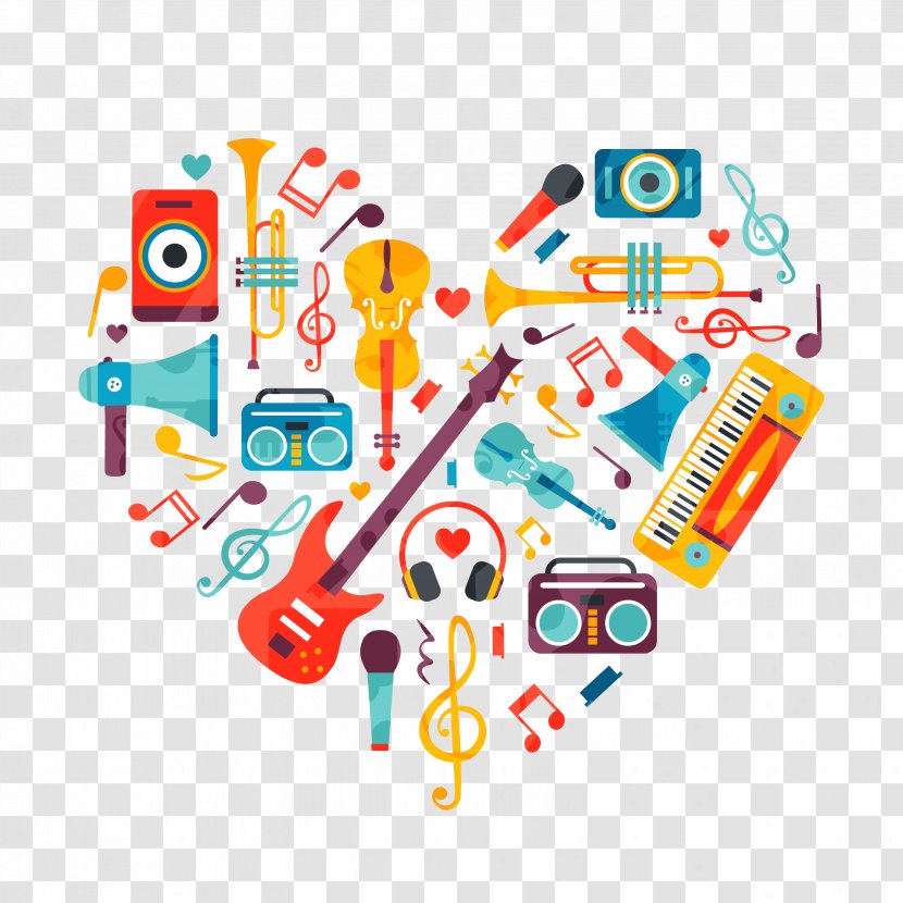 Musical Instrument Museum Drawing - Cartoon - Elements Heart Transparent PNG