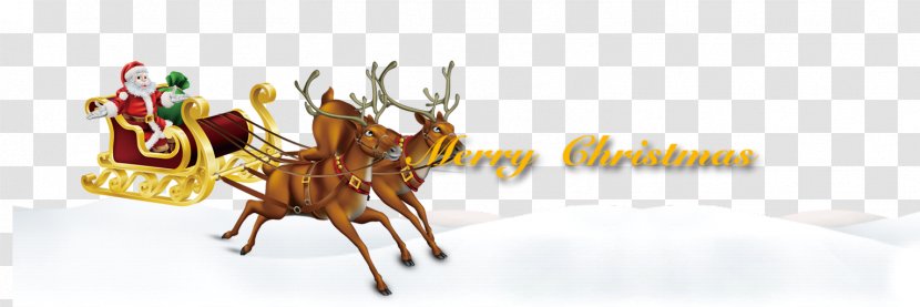 Santa Claus Reindeer Sled Christmas - Gift - Snow Transparent PNG