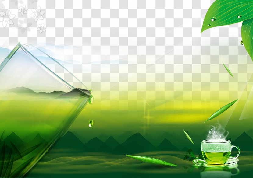 Teacup - Tea - Cups Of And Mountain Green Background Transparent PNG