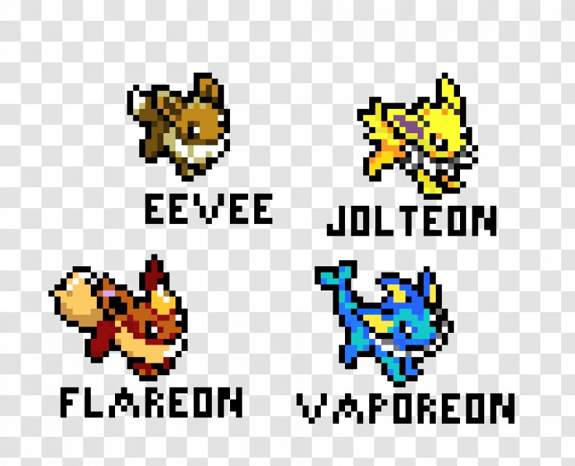 Eevee Pokemon Pixel Art Grid.