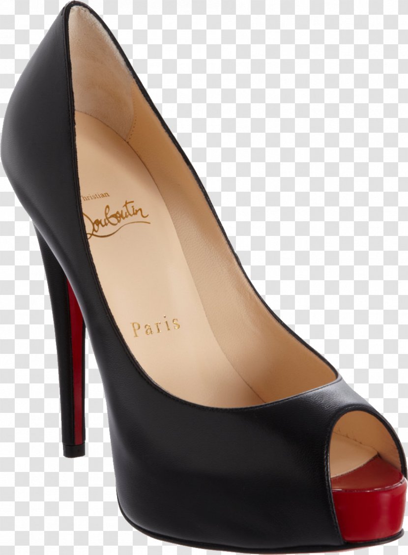Peep-toe Shoe Court High-heeled Footwear Patent Leather - Brown - Louboutin Image Transparent PNG