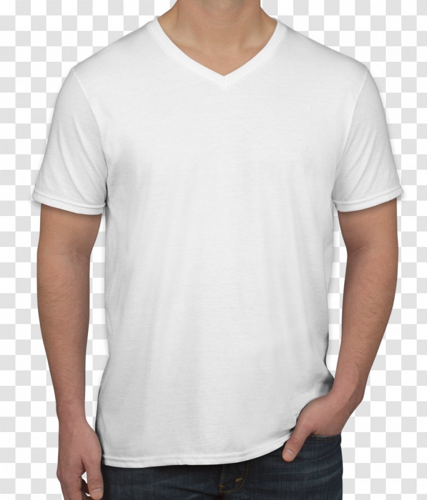 T-shirt Sleeve Neckline Gildan Activewear White - Longsleeved Tshirt Transparent PNG