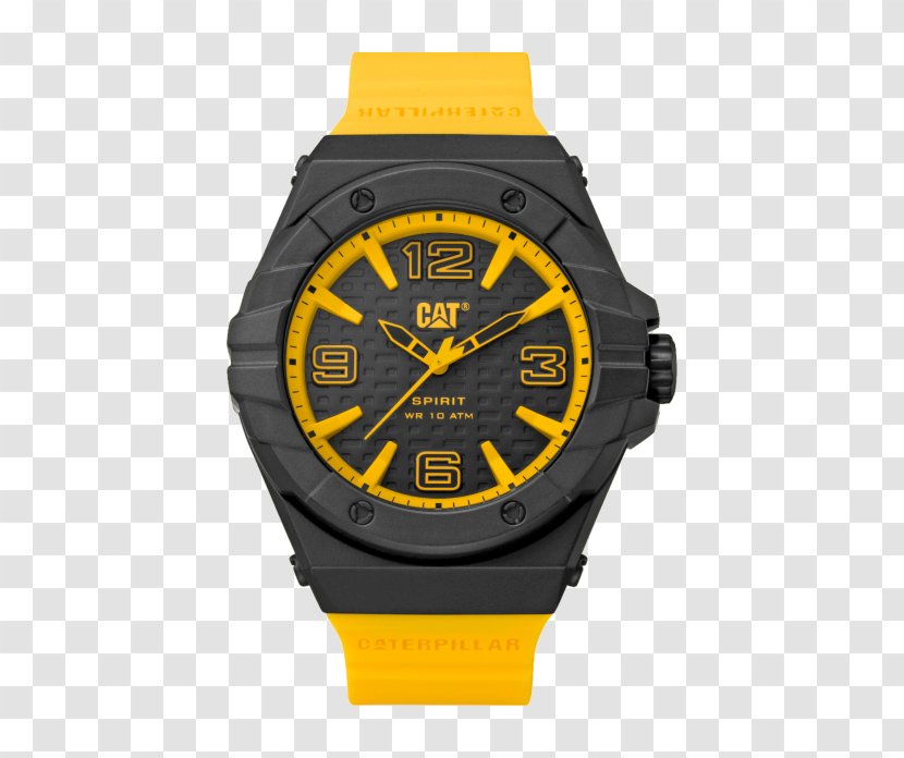 Caterpillar Inc. Watch Clock Paint Silicone - Yellow Transparent PNG