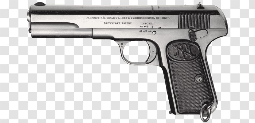 TT Pistol FN Model 1903 7.62 Mm Caliber Gun - John Browning - Weapon Transparent PNG