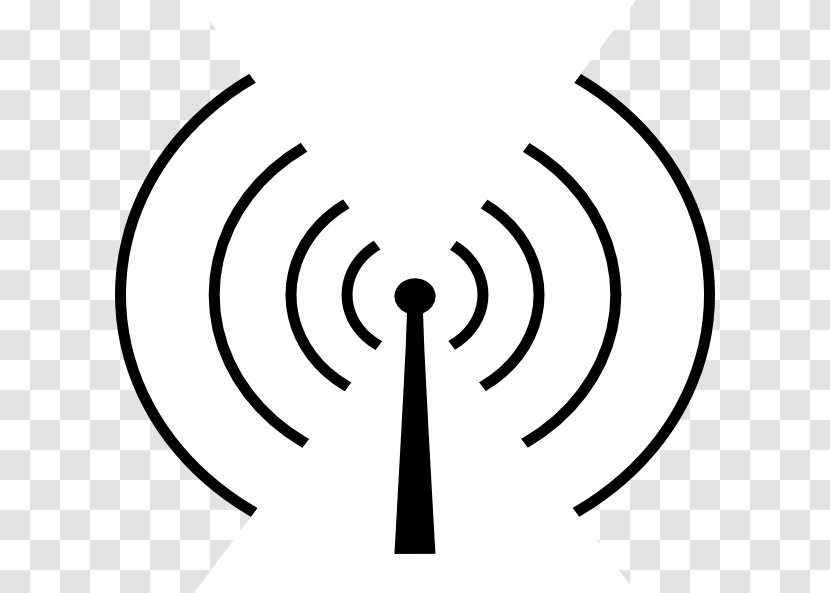 Aerials Wireless Radio-frequency Identification Signal Clip Art - Monochrome - Waves Vector Transparent PNG
