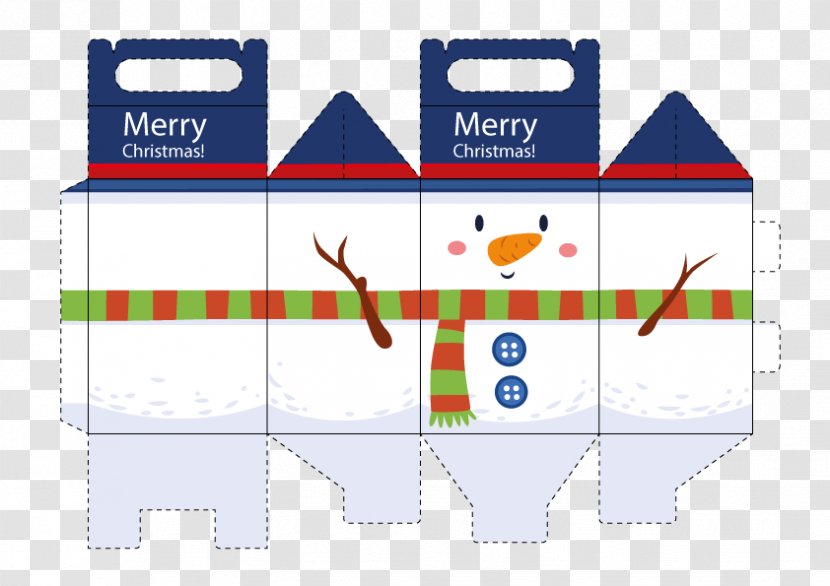 Paper Santa Claus Christmas Gift Box - Material - Vector Snowman Transparent PNG