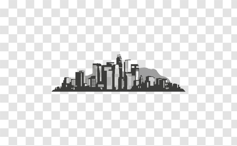 Los Angeles Skyline Silhouette - Monochrome - City Transparent PNG