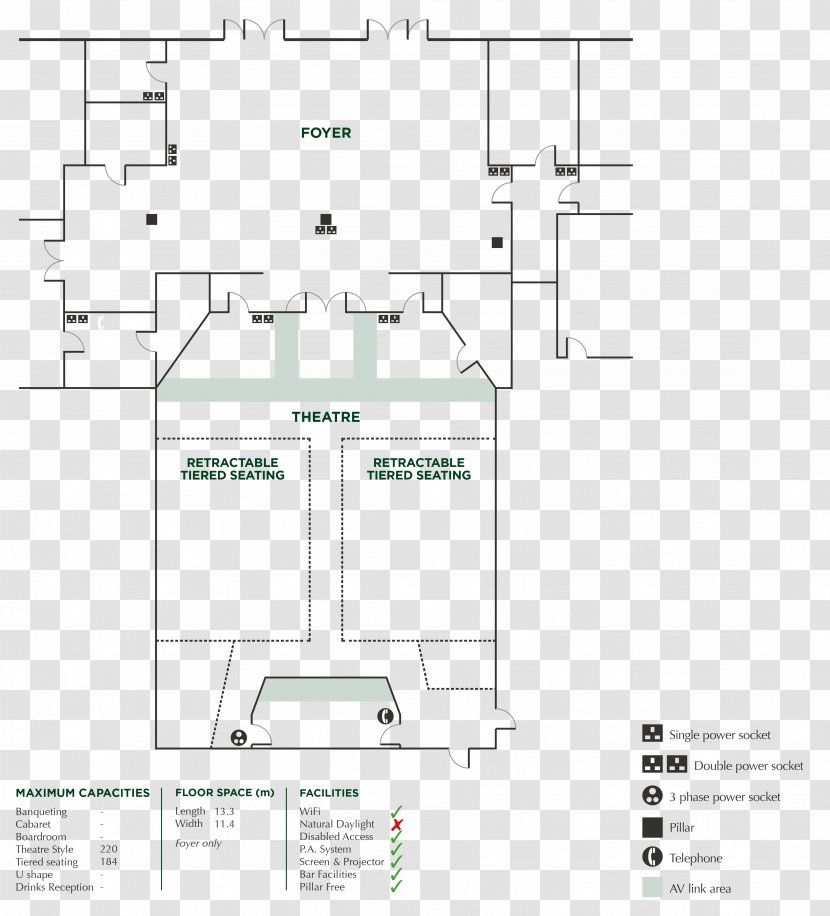 Floor Plan Line - Cartoon - Cinema Hall Transparent PNG