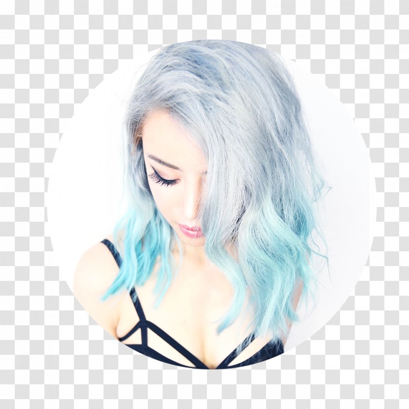 Hair Coloring Blond Ombré Blue Highlighting - Ombre Transparent PNG