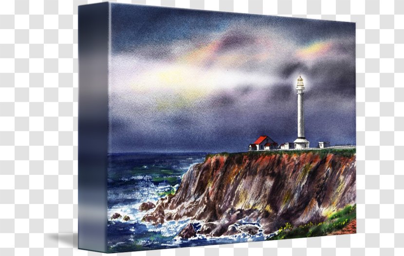 Point Arena Light Gallery Wrap Painting Canvas Lighthouse - Ocean - Shore Transparent PNG
