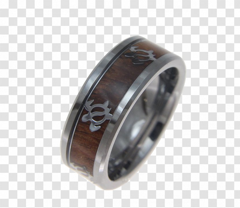 Wedding Ring Inlay Koa Tungsten Carbide - Titanium Transparent PNG
