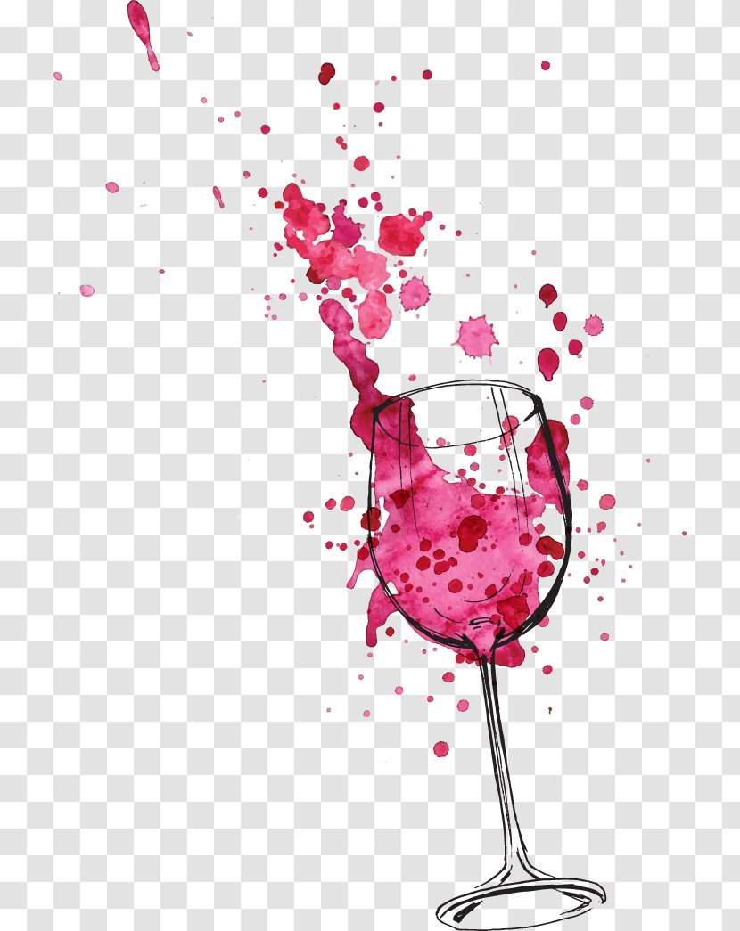 Wine Glass Red Art - Drinkware Transparent PNG