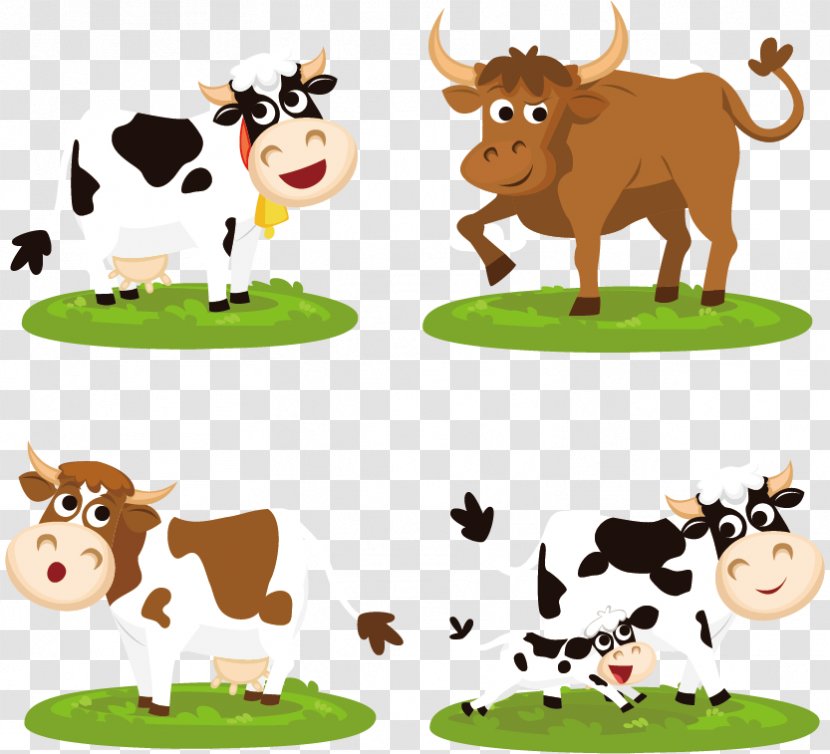 Beef Cattle Cartoon Clip Art - Drawing - Cow Vector Transparent PNG