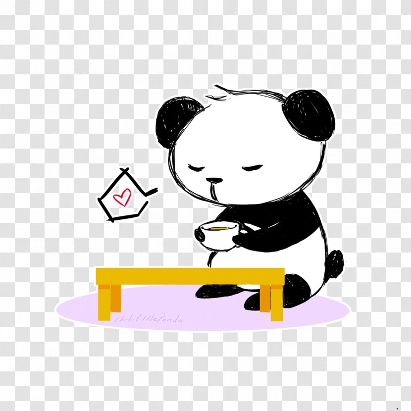 Giant Panda Andy Tea Clip Art - Vertebrate - Time Transparent PNG