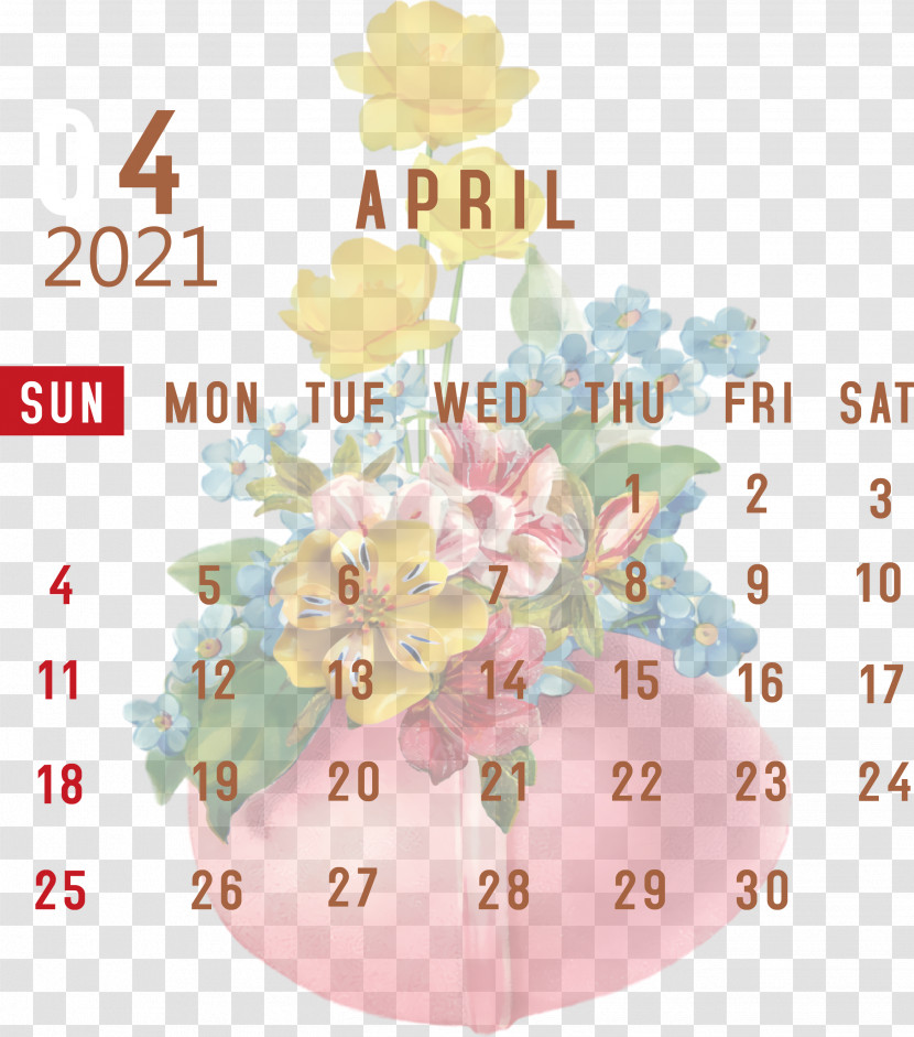 April 2021 Printable Calendar April 2021 Calendar 2021 Calendar Transparent PNG