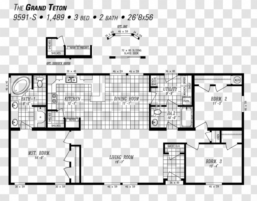 Grand Teton Floor Plan Angle - Text Transparent PNG