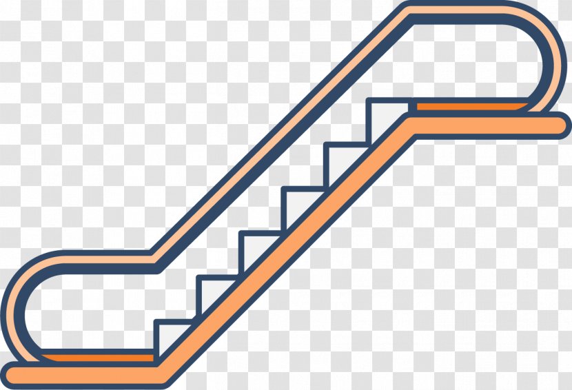 Stairs Escalator Elevator - Orange Transparent PNG