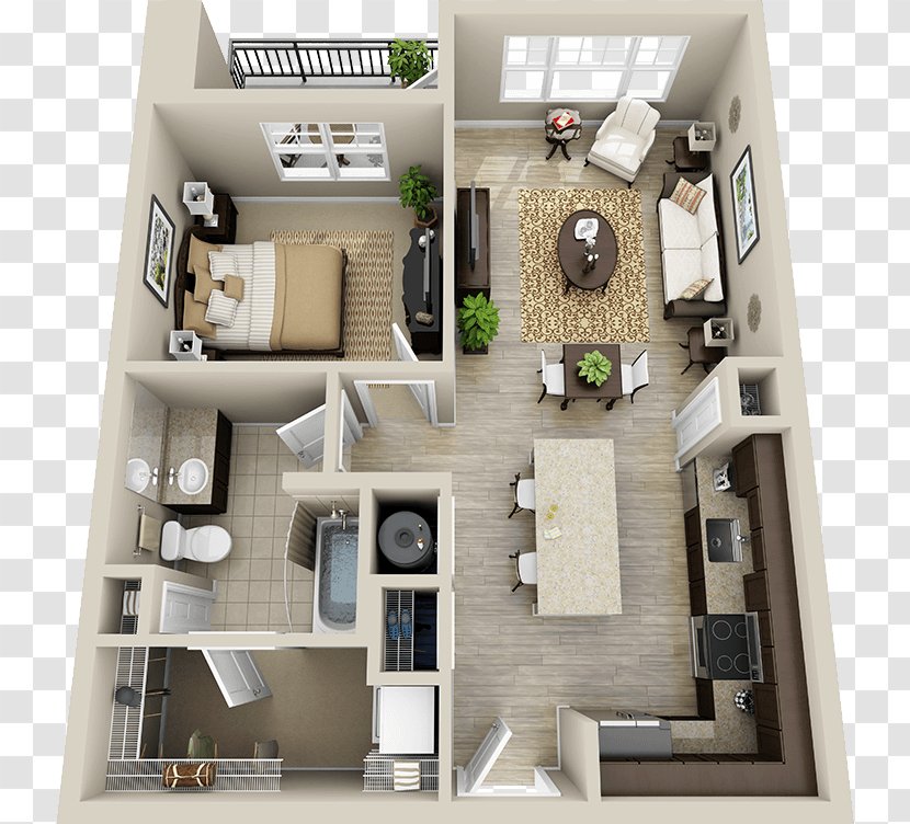 3D Floor Plan House - Storey Transparent PNG