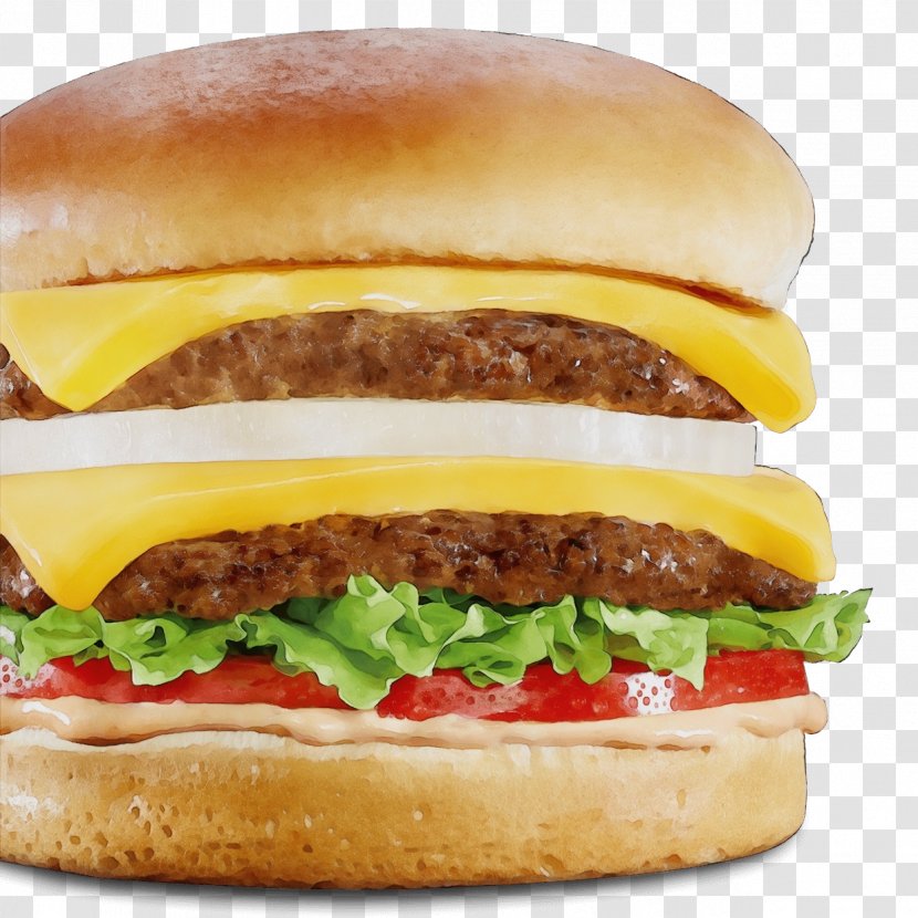 Junk Food Cartoon - Baked Goods - Meat Salmon Burger Transparent PNG