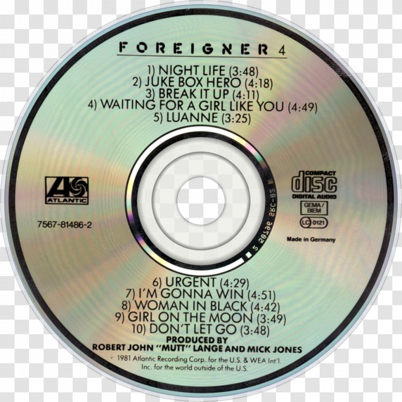 Compact Disc 0 Foreigner Head Games Album - Cartoon Transparent PNG