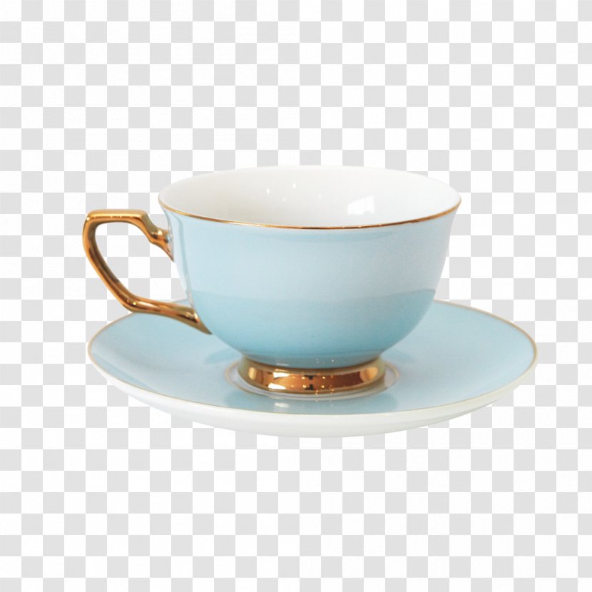 Coffee Cup Teacup Mug Porcelain - Powder Blue Transparent PNG