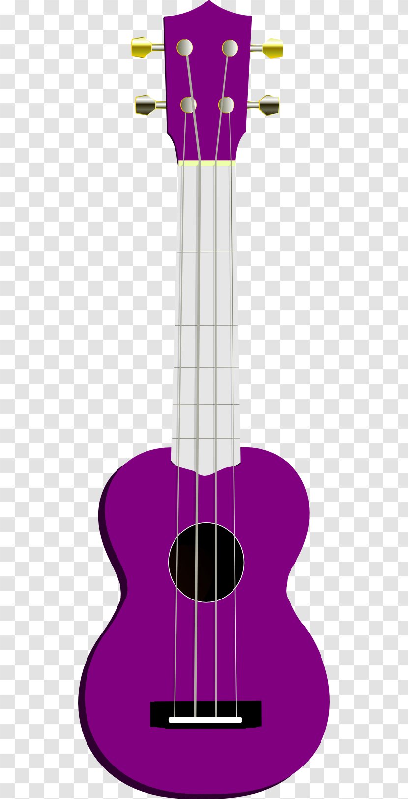 Ukulele Drawing Cartoon Clip Art - Guitar Accessory - Cliparts Black Transparent PNG