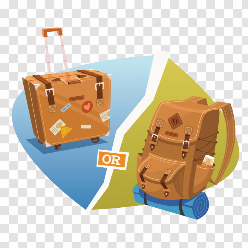 Adventure Travel - Baggage - Vector Suitcase And Backpack Transparent PNG