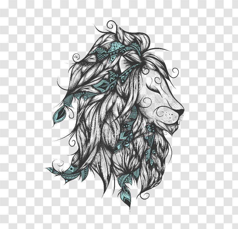 Lion Poetry Paper Printing Art - Tshirt Transparent PNG