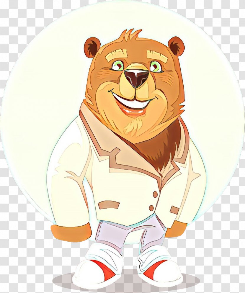 Cartoon Animated Bear Brown Clip Art - Mascot Grizzly Transparent PNG