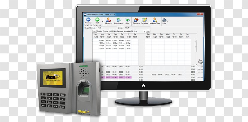Time And Attendance & Clocks Biometrics Barcode System - Multimedia - Machine Transparent PNG