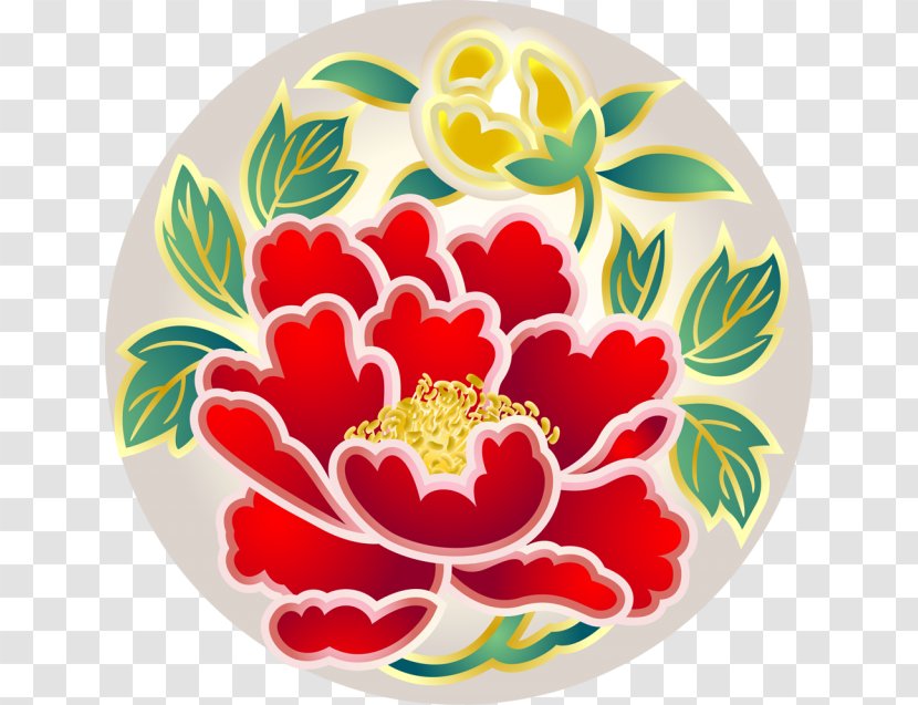 Moutan Peony Illustrator New Year Card - Bb 8 Transparent PNG