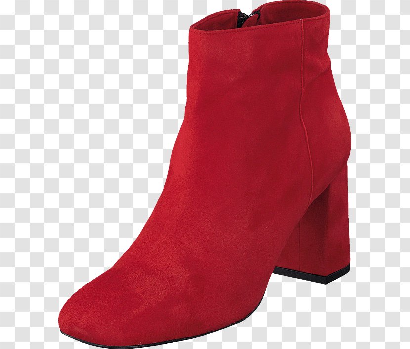 Suede Boot Shoe Pump - High Heeled Footwear - Red Twist Transparent PNG