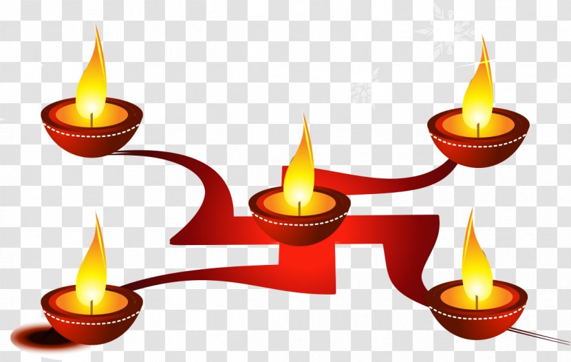 Diwali Happiness Diya Hinduism Greeting & Note Cards - Candle - Realistic Vector Image Flame Transparent PNG