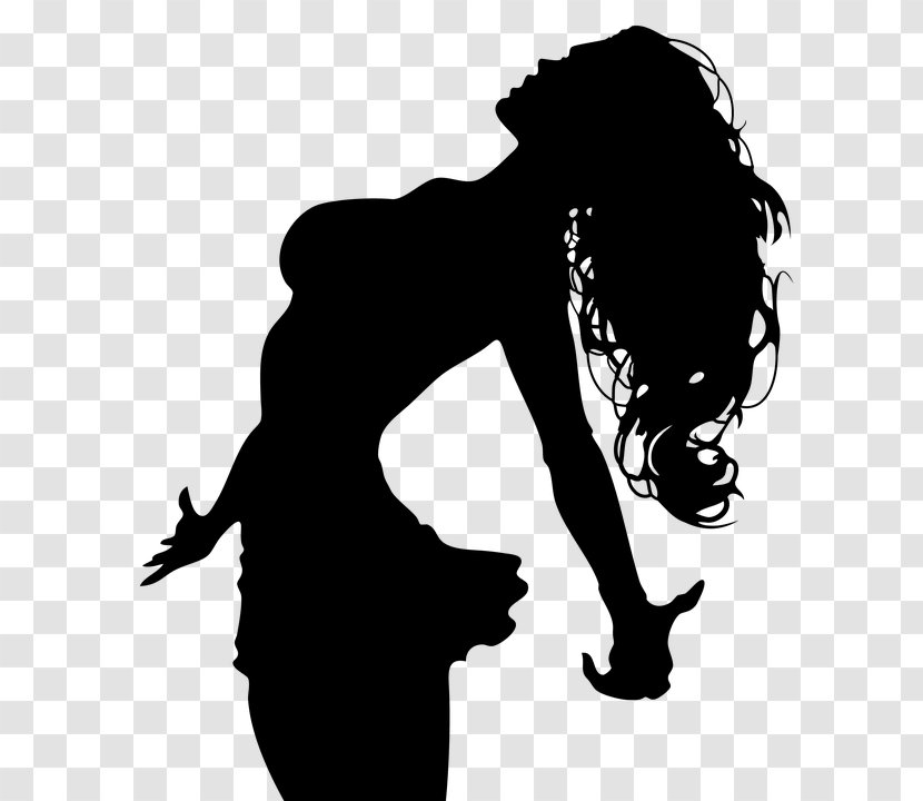 Silhouette Long Hair Woman Clip Art Transparent PNG