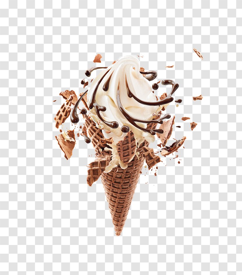 Ice Cream Cone Coffee Chocolate Bar Waffle - Cones Transparent PNG