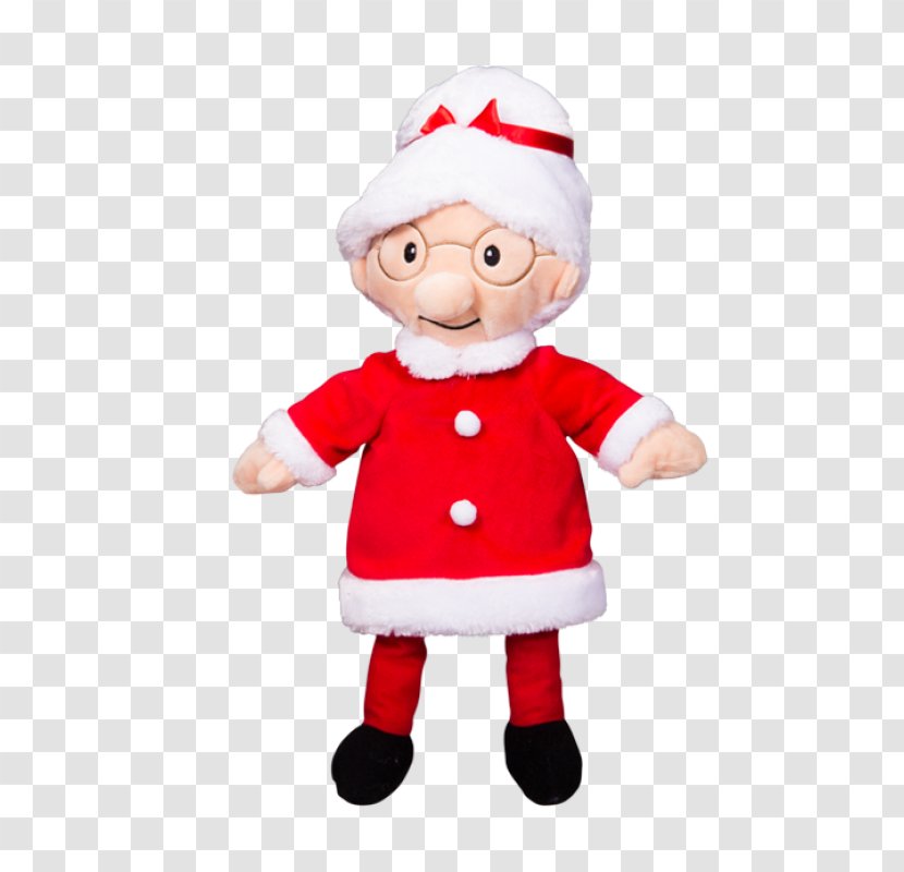 Santa Claus Mrs. Plush Christmas Ornament White Party - Cartoon Transparent PNG