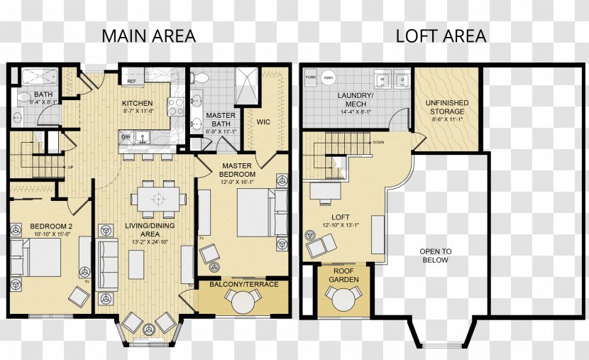New York City Apartment Floor Plan House Building - Loft Transparent PNG