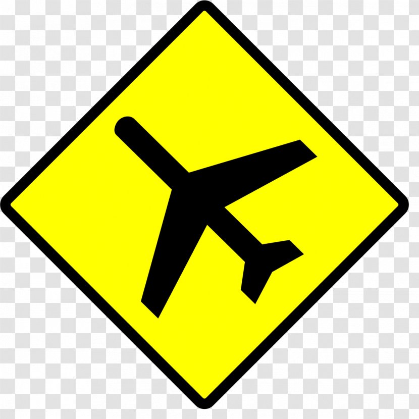 Aircraft Airplane Flight Traffic Sign Warning - Pedestrian - Road Transparent PNG